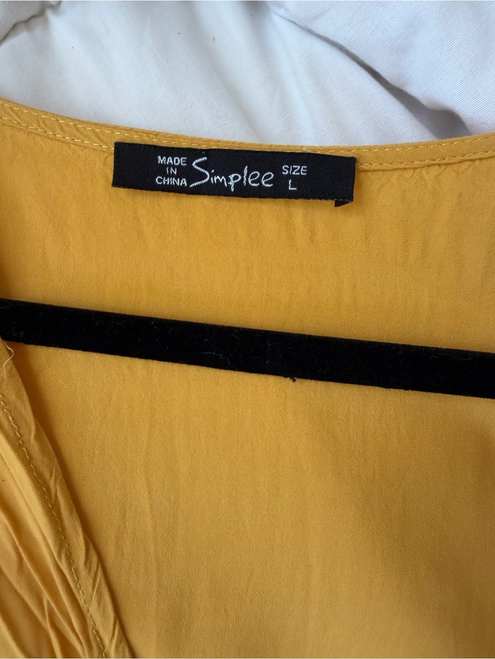 Simplee Apparel Mustard Ruffle High-Low V-Neck Dress - Picture 3 of 3